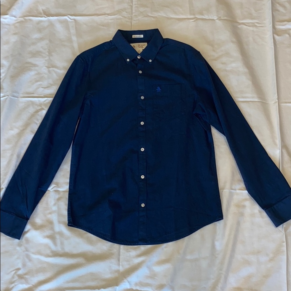 Blue long sleeve Penguin Casual Shirt